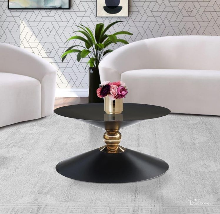 The appearance of Haydels Black and Gold Coffee and Cocktail Table designed by Furnique in the modern / contemporary interior design. This black and gold piece of furniture  was selected by 1StopBedrooms from Haydels Collection to add a touch of cosiness and style into your home. Sku: 289-CT. Product Type: Coffee Table. Material: Iron. Image1
