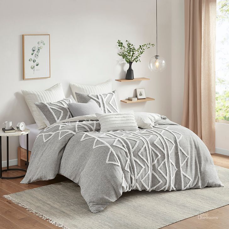 The appearance of Hayes Cotton King Comforter Mini Set In Gray designed by Olliix in the modern / contemporary interior design. This gray piece of furniture  was selected by 1StopBedrooms from Hayes Collection to add a touch of cosiness and style into your home. Sku: II10-1162. Material: Polyester. Bed Size: King. Product Type: Comforter Set. Image1