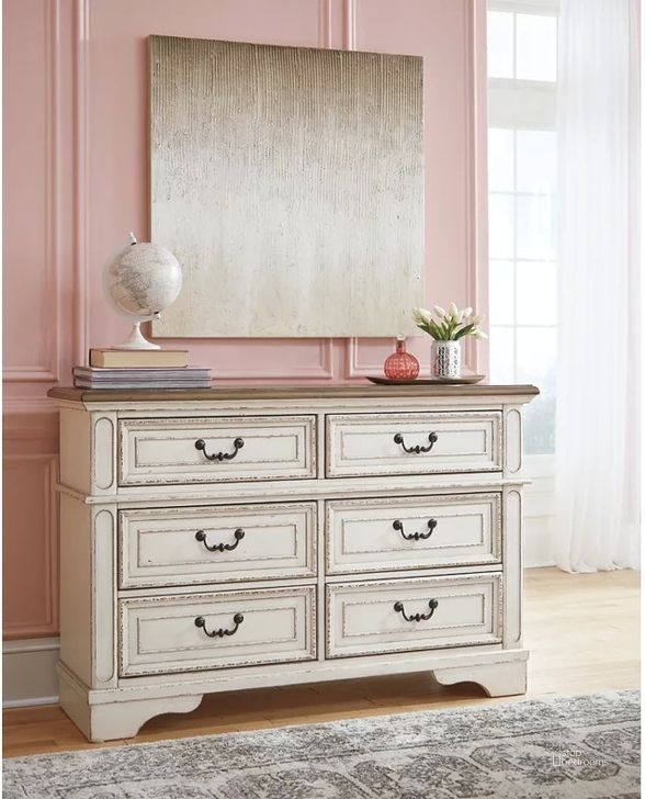 The appearance of Hebert Two-tone Dresser 0qd2340736 designed by Isaac Tahari in the rustic / southwestern interior design. This two-tone piece of furniture  was selected by 1StopBedrooms from Hebert Collection to add a touch of cosiness and style into your home. Sku: B743-21. Material: Wood. Product Type: Dresser. Image1