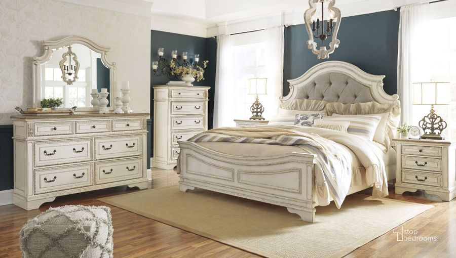 The appearance of Hebert Two-tone Panel Bed Bedroom Set 0qd2342011 designed by Isaac Tahari in the transitional interior design. This chipped white piece of furniture  was selected by 1StopBedrooms from Hebert Collection to add a touch of cosiness and style into your home. Sku: B743-57;B743-54;B743-96;B743-93. Bed Type: Panel Bed. Material: Fabric. Product Type: Panel Bed. Bed Size: Queen. Image1