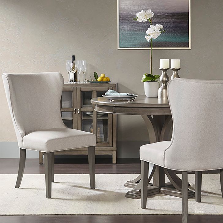The appearance of Helena Dining Chair In Cream/Grey designed by Olliix in the traditional interior design. This cream/grey piece of furniture  was selected by 1StopBedrooms from Helena Collection to add a touch of cosiness and style into your home. Sku: MPS100-0115. Material: Wood. Product Type: Dining Chair. Image1
