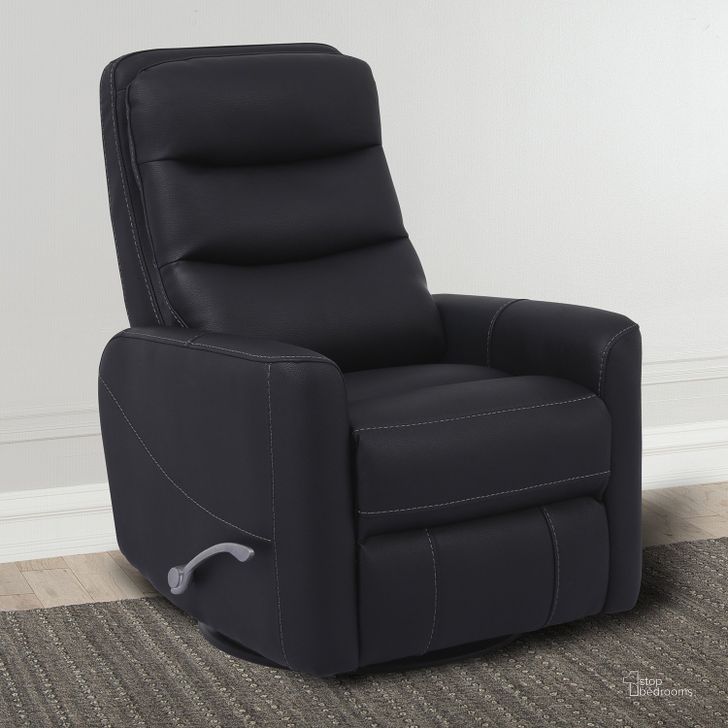 The appearance of Hercules Black Swivel Glider Recliner with Articulating Headrest designed by Parker House in the modern / contemporary interior design. This black piece of furniture  was selected by 1StopBedrooms from Hercules Collection to add a touch of cosiness and style into your home. Sku: MHER#812GS-BLC. Material: Polyester. Product Type: Recliners and Rocker. Image1