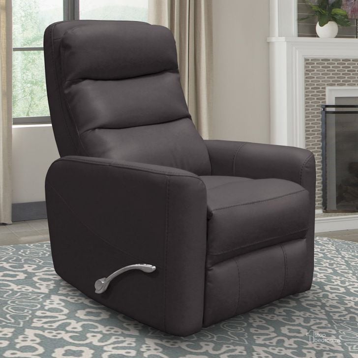 The appearance of Hercules Chocolate Swivel Glider Recliner with Articulating Headrest designed by Parker House in the modern / contemporary interior design. This brown piece of furniture  was selected by 1StopBedrooms from Hercules Collection to add a touch of cosiness and style into your home. Sku: MHER#812GS-CHO. Material: Polyester. Product Type: Recliners and Rocker. Image1