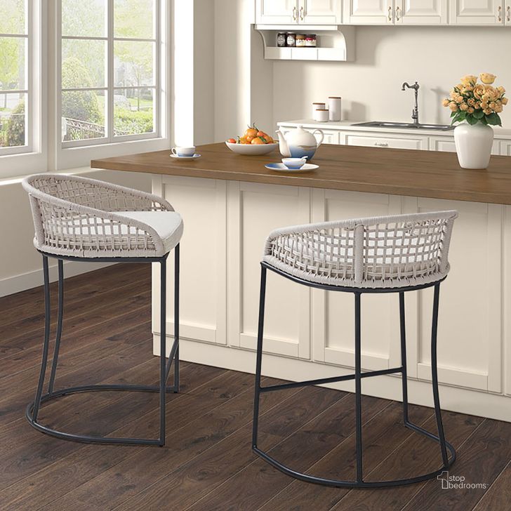 The appearance of Hermosa Counter Stool In Natural designed by Olliix in the coastal interior design. This natural piece of furniture  was selected by 1StopBedrooms from Hermosa Collection to add a touch of cosiness and style into your home. Sku: MP104-1110. Material: Wood. Product Type: Barstool. Image1