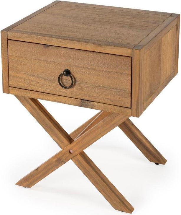 The appearance of Herta Natural Wood End Table 0qb24413575 designed by Isaac Tahari in the transitional interior design. This natural wood piece of furniture  was selected by 1StopBedrooms from Herta Collection to add a touch of cosiness and style into your home. Sku: 5385312. Product Type: End Table. Material: MDF. Image1