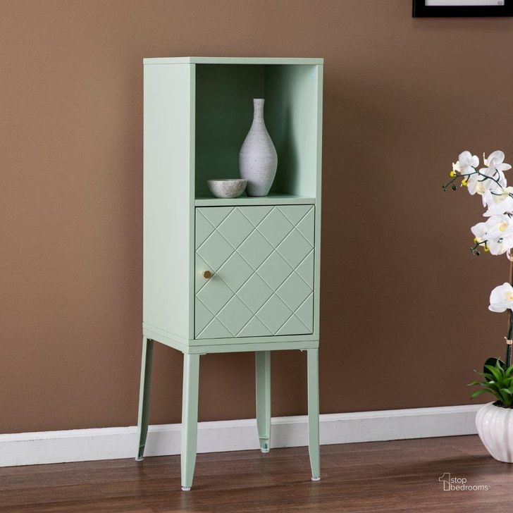 The appearance of Herzo Tall Storage Cabinet In Mint designed by SEI Furniture in the modern / contemporary interior design. This mint piece of furniture  was selected by 1StopBedrooms from Herzo Collection to add a touch of cosiness and style into your home. Sku: HZ1105505. Material: Wood. Product Type: Storage Cabinet. Image1