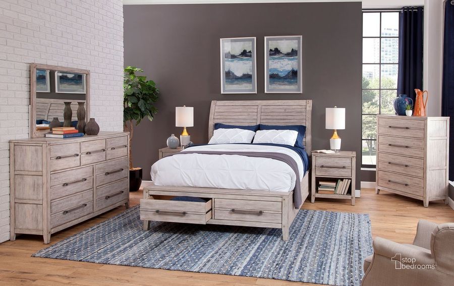 The appearance of Hesterina White Wash Bedroom Set designed by Bennett Interiors in the transitional interior design. This white wash piece of furniture  was selected by 1StopBedrooms from Hesterina Collection to add a touch of cosiness and style into your home. Sku: 2810-954;2810-956;2810-882;2810-410. Bed Type: Storage Bed. Material: Wood. Product Type: Storage Bed. Bed Size: Queen. Image1