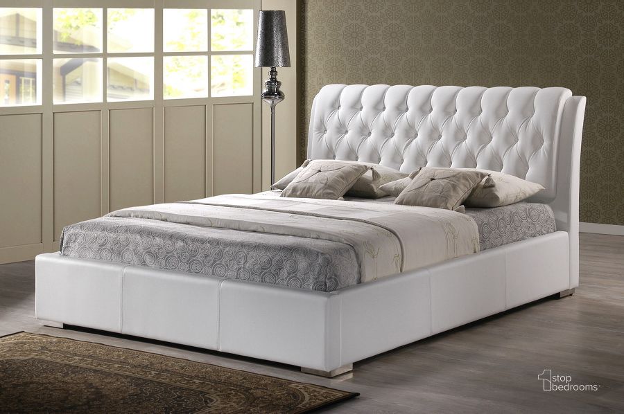 The appearance of Higgs Road White King Platform Bed designed by Bennett Interiors in the modern / contemporary interior design. This white piece of furniture  was selected by 1StopBedrooms from Higgs Road Collection to add a touch of cosiness and style into your home. Sku: BBT6203-White-King Bed. Bed Type: Platform Bed. Product Type: Platform Bed. Bed Size: King. Material: MDF.