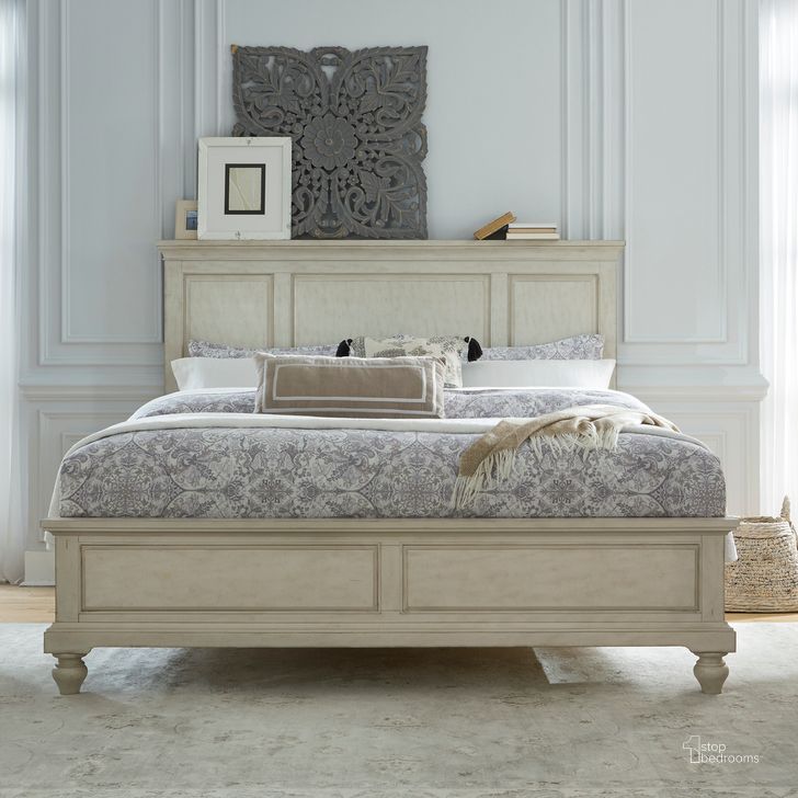 The appearance of High Country Antique White King Panel Bed designed by Liberty in the transitional interior design. This white piece of furniture  was selected by 1StopBedrooms from High Country Collection to add a touch of cosiness and style into your home. Sku: 697-BR15;697-BR16;697-BR90. Bed Type: Panel Bed. Product Type: Panel Bed. Bed Size: King. Material: Pine. Image1