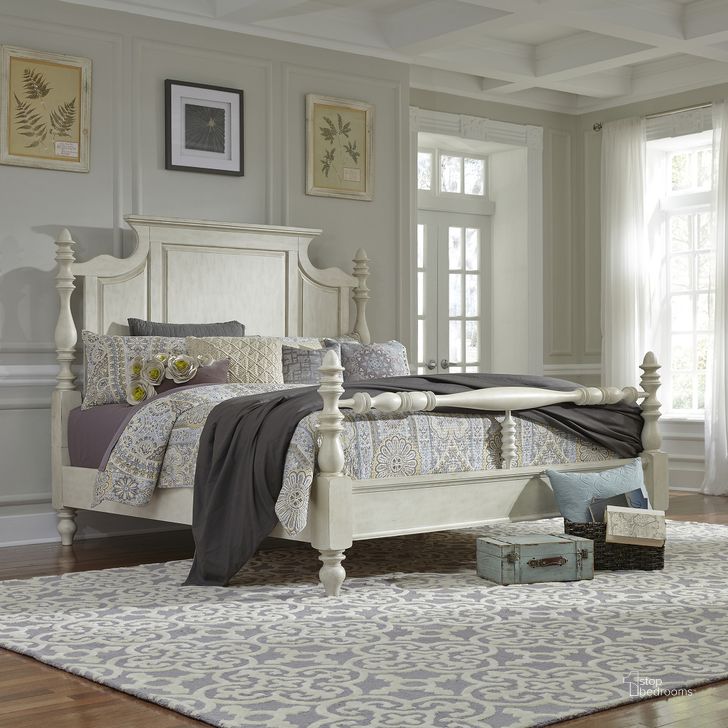 The appearance of High Country White King Poster Bed designed by Liberty in the traditional interior design. This white piece of furniture  was selected by 1StopBedrooms from High Country Collection to add a touch of cosiness and style into your home. Sku: 697-BR03;697-BR04;697-BR90. Bed Type: Poster Bed. Material: Wood. Product Type: Poster Bed. Bed Size: King. Image1