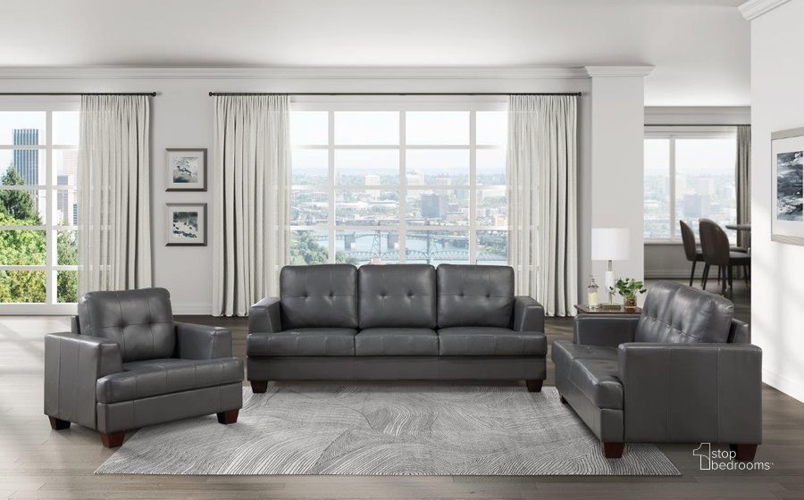 The appearance of Hinsall Gray Living Room Set designed by Homelegance in the modern / contemporary interior design. This gray piece of furniture  was selected by 1StopBedrooms from Hinsall Collection to add a touch of cosiness and style into your home. Sku: 9309GY-3;9309GY-2. Material: Wood. Product Type: Living Room Set. Image1