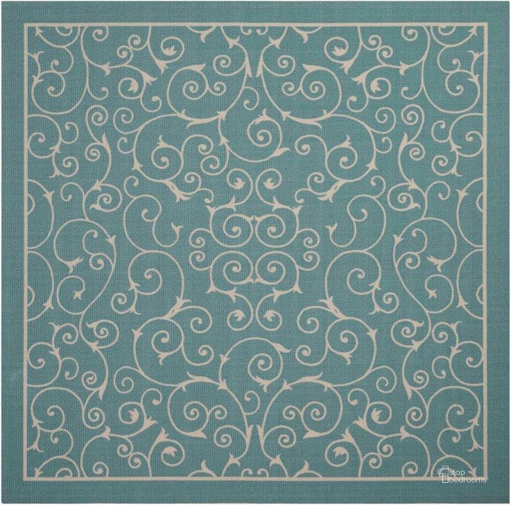 The appearance of Home And Garden Light Blue 7 Square Area Rug designed by Nourison in the transitional interior design. This light blue piece of furniture  was selected by 1StopBedrooms from Home And Garden Collection to add a touch of cosiness and style into your home. Sku: 99446354372. Material: Polyester. Product Type: Area Rugs. Image1