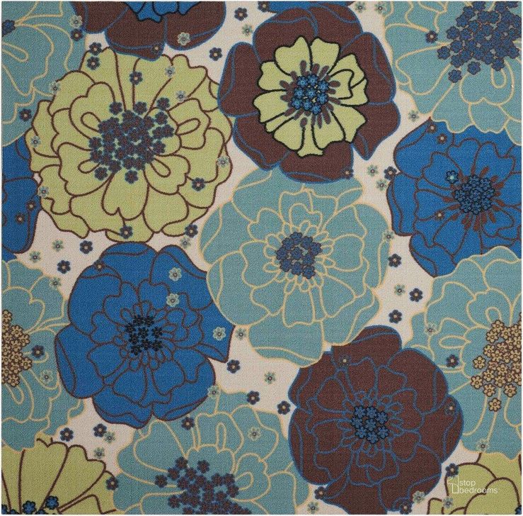 The appearance of Home And Garden Light Blue 7 Square Area Rug designed by Nourison in the modern / contemporary interior design. This light blue piece of furniture  was selected by 1StopBedrooms from Home And Garden Collection to add a touch of cosiness and style into your home. Sku: 99446354488. Material: Polyester. Product Type: Area Rugs. Image1
