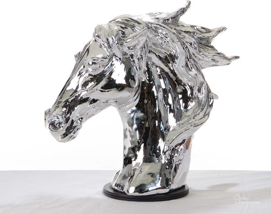 The appearance of Homeroots Modern Silver Horse Head Sculpture designed by Homeroots in the traditional interior design. This silver piece of furniture  was selected by 1StopBedrooms from  to add a touch of cosiness and style into your home. Sku: 284045. Product Type: Sculpture. Image1