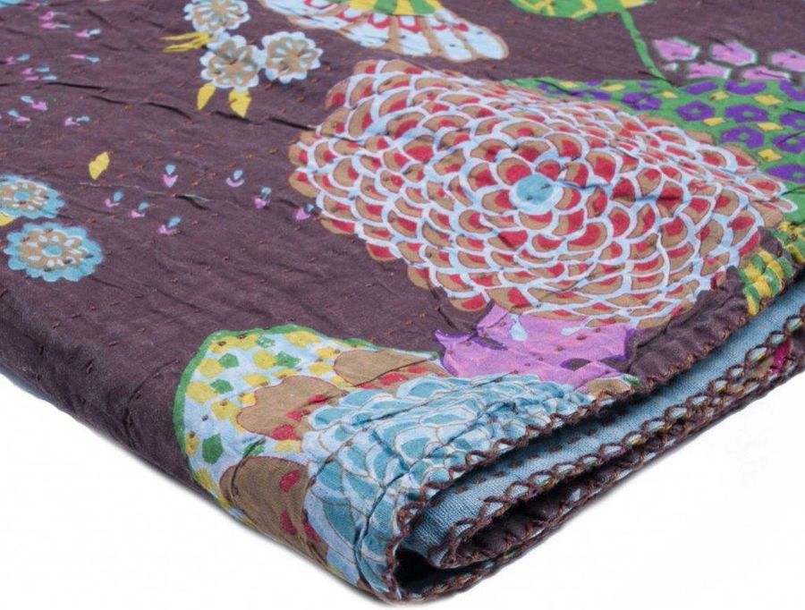The appearance of Homeroots Multicolored Kantha Cotton Throw 332338 designed by Homeroots in the rustic / southwestern interior design. This multicolor piece of furniture  was selected by 1StopBedrooms from Kantha Collection to add a touch of cosiness and style into your home. Sku: 332338. Material: Cotton. Product Type: Throw. Image1