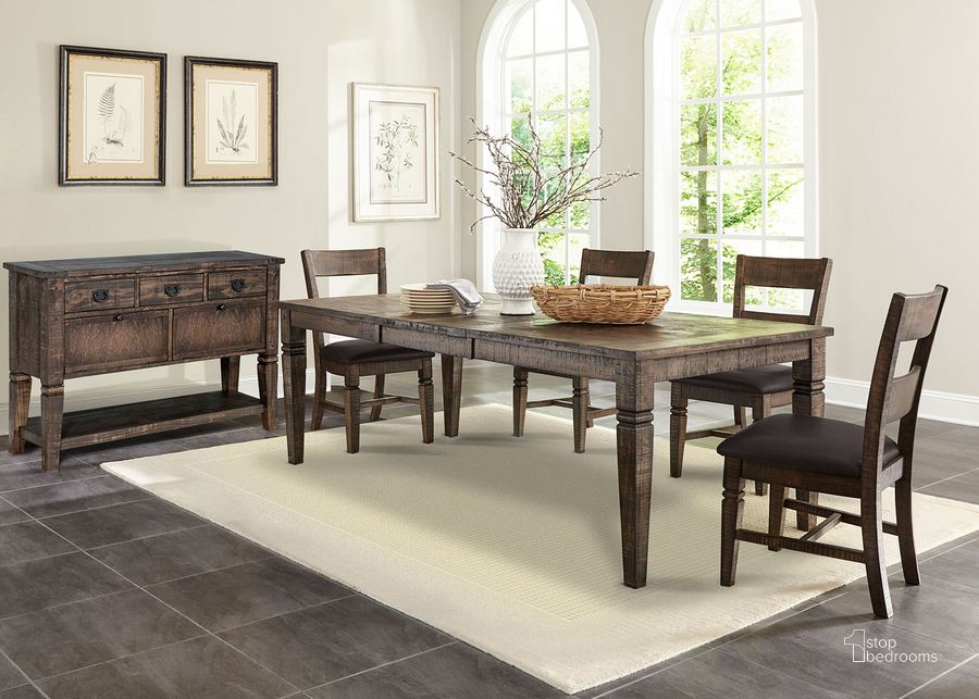 The appearance of Homestead Dark Brown Extendable Dining Room Set designed by Sunny Design in the transitional interior design. This brown piece of furniture  was selected by 1StopBedrooms from Homestead Collection to add a touch of cosiness and style into your home. Sku: 1012TL2;1616TL. Table Base Style: Legs. Material: Wood. Product Type: Dining Room Set. Table Top Shape: Rectangular. Size: 90". Image1