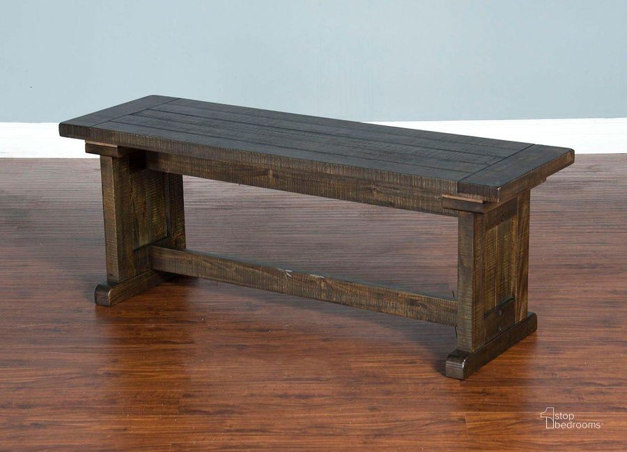 The appearance of Homestead Side Bench designed by Sunny Design in the country / farmhouse interior design. This tobacco piece of furniture  was selected by 1StopBedrooms from Homestead Collection to add a touch of cosiness and style into your home. Sku: 0113TL-SB. Product Type: Dining Bench. Material: Pine. Image1