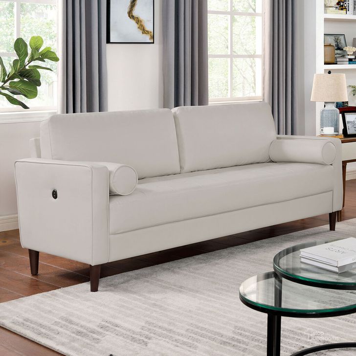 The appearance of Horgen Sofa In Off White designed by Furniture of America in the transitional interior design. This off white piece of furniture  was selected by 1StopBedrooms from Horgen Collection to add a touch of cosiness and style into your home. Sku: CM6452WH-SF. Material: Wood. Product Type: Sofa. Image1