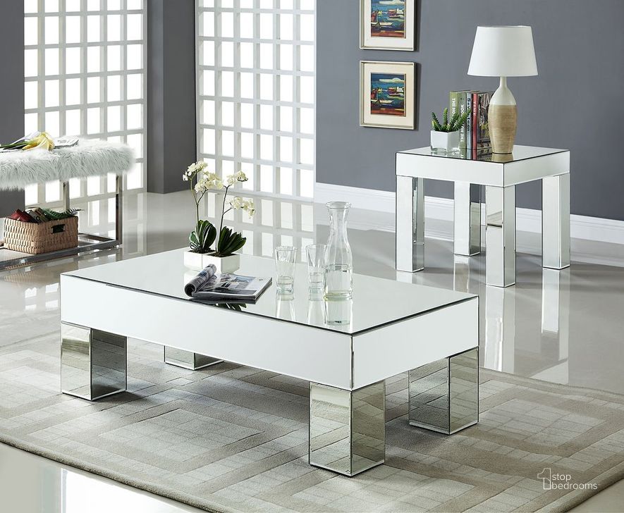 The appearance of Hotarusville Mirrored Occasional Table Set designed by Furnique in the modern / contemporary interior design. This mirrored piece of furniture  was selected by 1StopBedrooms from Hotarusville Collection to add a touch of cosiness and style into your home. Sku: 249-C;249-E. Material: Glass. Product Type: Occasional Table Set. Image1