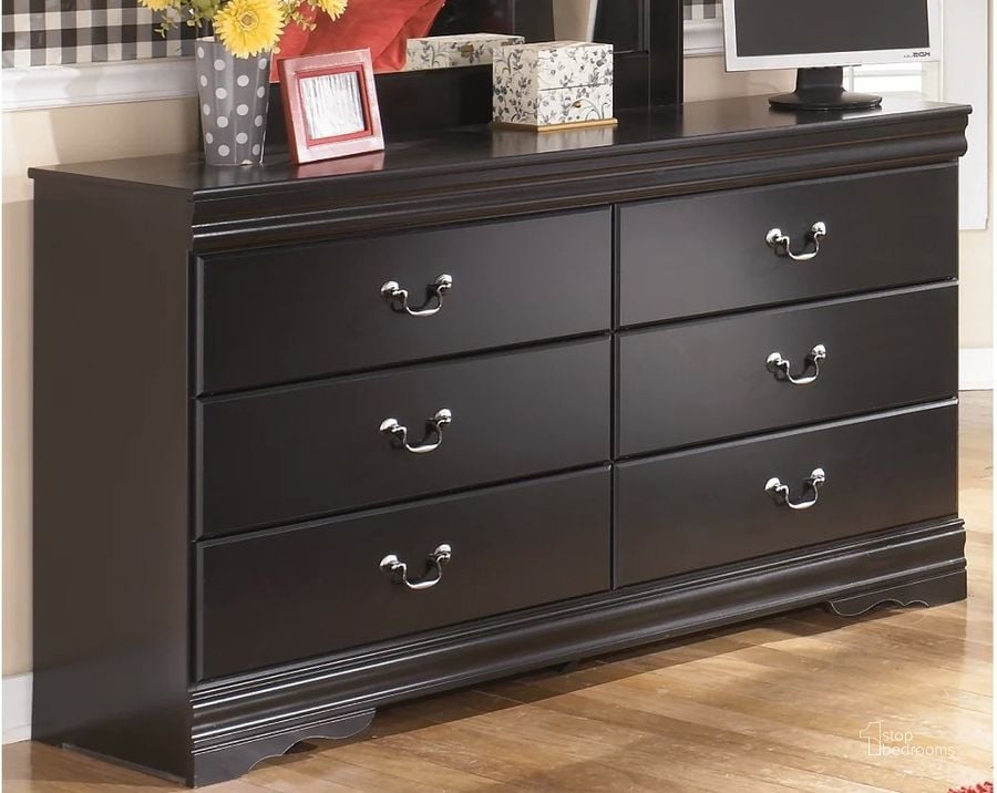 The appearance of Huey Vineyard Dresser designed by Signature Design by Ashley in the transitional interior design. This black piece of furniture  was selected by 1StopBedrooms from Huey Vineyard Collection to add a touch of cosiness and style into your home. Sku: B128-31. Material: Wood. Product Type: Dresser. Image1