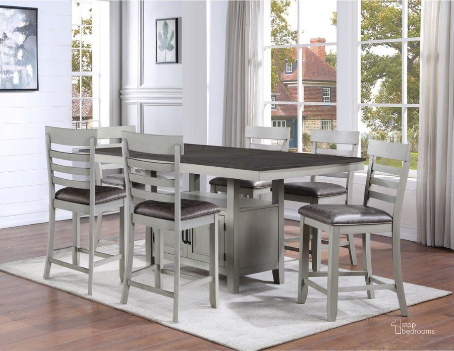 The appearance of Hyland 7Pc Dining Set designed by Steve Silver in the country / farmhouse interior design. This grey and charcoal piece of furniture  was selected by 1StopBedrooms from Hyland Collection to add a touch of cosiness and style into your home. Sku: HY500PT;HY500CC;HY500CC;HY500CC;HY500CC;HY500CC;HY500CC. Product Type: Dining Room Set. Material: Plywood. Image1