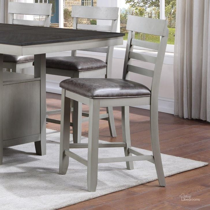 The appearance of Hyland Counter Chair - Set Of 2 designed by Steve Silver in the transitional interior design. This grey piece of furniture  was selected by 1StopBedrooms from Hyland Collection to add a touch of cosiness and style into your home. Sku: HY500CC. Product Type: Counter Height Chair. Material: Plywood. Image1