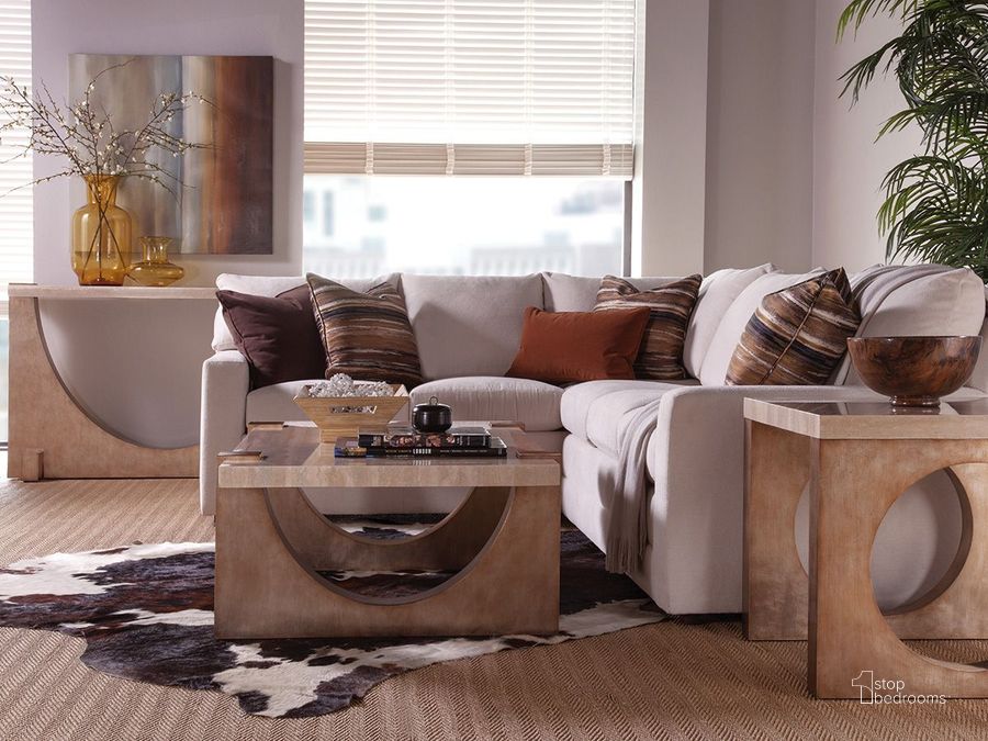 The appearance of Impresario Rectangular Occasional Table Set designed by Artistica Home in the transitional interior design. This brown and cream piece of furniture  was selected by 1StopBedrooms from Impresario Collection to add a touch of cosiness and style into your home. Sku: 01-2060-945;01-2060-957. Product Type: Occasional Table Set. Image1