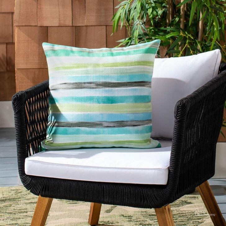 The appearance of Indoor/Outdoor Olie Pillow designed by Safavieh in the modern / contemporary interior design. This green piece of furniture  was selected by 1StopBedrooms from Safavieh PPL Collection to add a touch of cosiness and style into your home. Sku: PPL212A-1818. Product Type: Pillows and Throw. Image1