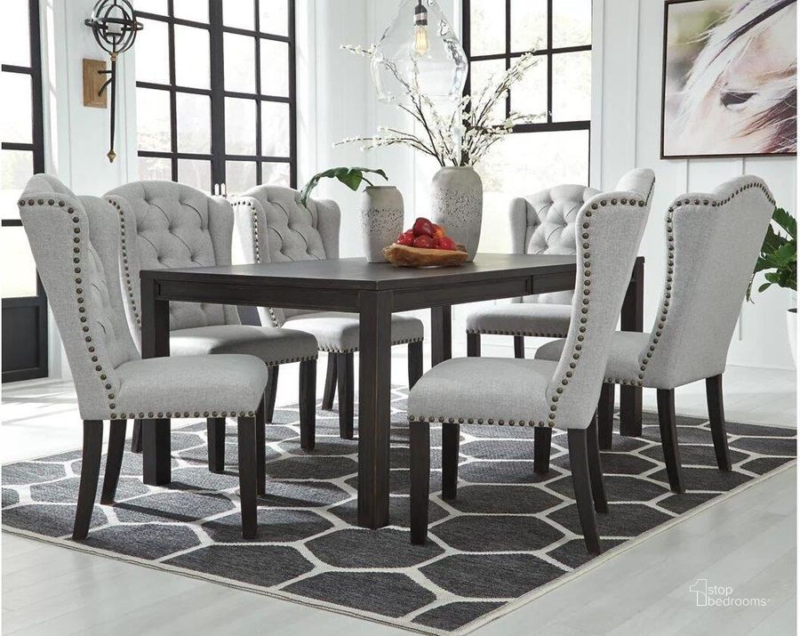 The appearance of Ingramwood Black Dining Table 0qd24373275 designed by Off 5th Home in the transitional interior design. This black piece of furniture  was selected by 1StopBedrooms from Ingramwood Collection to add a touch of cosiness and style into your home. Sku: D702-25. Table Base Style: Legs. Material: Wood. Product Type: Dining Table. Table Top Shape: Rectangular. Size: 42". Image1