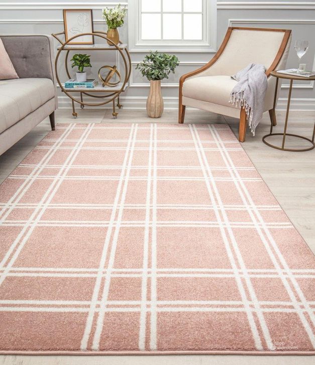 The appearance of Isaac Mizrahi Ja x on CM15A Pink Plaid Geometric Contemporary Pink 2' x 8' Area Rug designed by Rugs America in the modern / contemporary interior design. This pink piece of furniture  was selected by 1StopBedrooms from Jaxon Collection to add a touch of cosiness and style into your home. Sku: RA32091. Material: Polypropylene. Product Type: Area Rugs. Image1