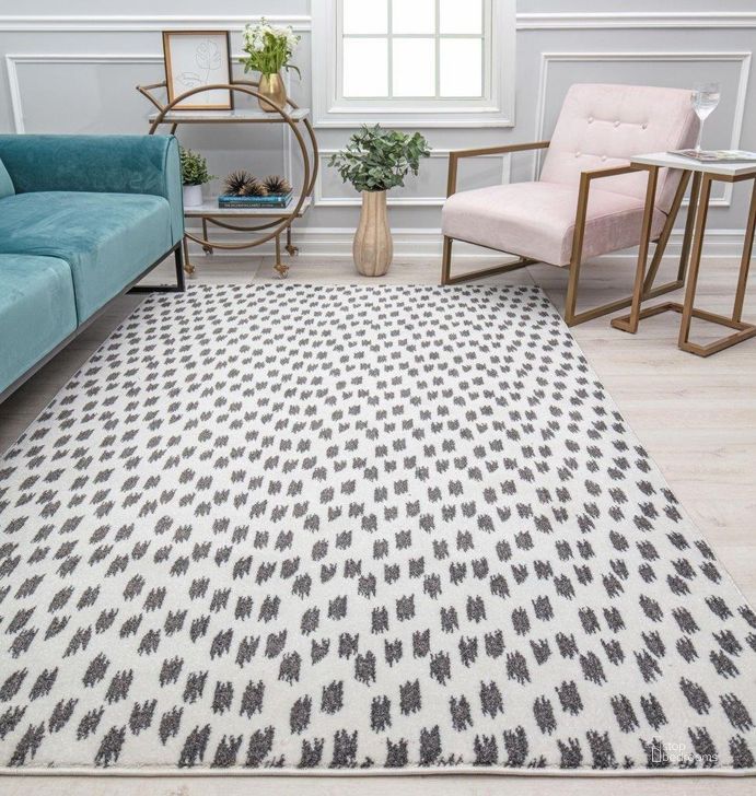 The appearance of Isaac Mizrahi Ja x on CM25A Seeing Spots Geometric Contemporary White 2' x 8' Area Rug designed by Rugs America in the modern / contemporary interior design. This white piece of furniture  was selected by 1StopBedrooms from Jaxon Collection to add a touch of cosiness and style into your home. Sku: RA32103. Material: Polypropylene. Product Type: Area Rugs. Image1