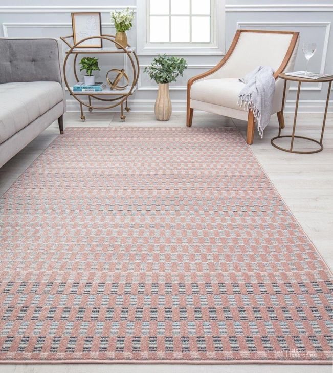 The appearance of Isaac Mizrahi Ja x on CM40A Uncheckered Geometric Contemporary Pink 8' x 10' Area Rug designed by Rugs America in the modern / contemporary interior design. This red piece of furniture  was selected by 1StopBedrooms from Jaxon Collection to add a touch of cosiness and style into your home. Sku: RA32121. Material: Polypropylene. Product Type: Area Rugs. Image1