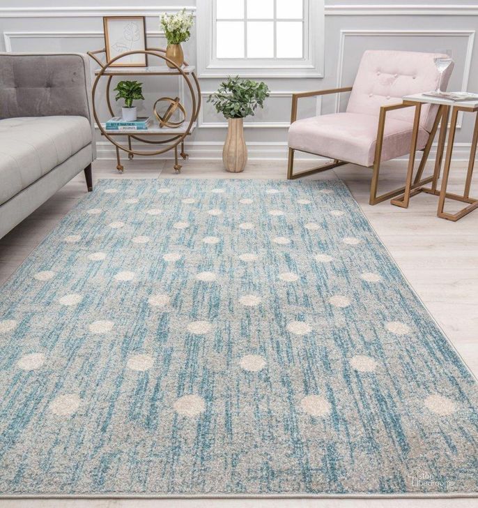 The appearance of Isaac Mizrahi Ja x on CM50A Delightfully Dotty Geometric Contemporary Blue 8' x 10' Area Rug designed by Rugs America in the modern / contemporary interior design. This blue piece of furniture  was selected by 1StopBedrooms from Jaxon Collection to add a touch of cosiness and style into your home. Sku: RA32133. Material: Polypropylene. Product Type: Area Rugs. Image1