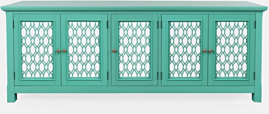 The appearance of Isabella 86 Inch Luxury Mirrored Sideboard Storage Cabinet In Aqua designed by Jofran in the modern / contemporary interior design. This aqua piece of furniture  was selected by 1StopBedrooms from Isabella Collection to add a touch of cosiness and style into your home. Sku: 2253-86KD. Product Type: Sideboard. Material: MDF. Image1