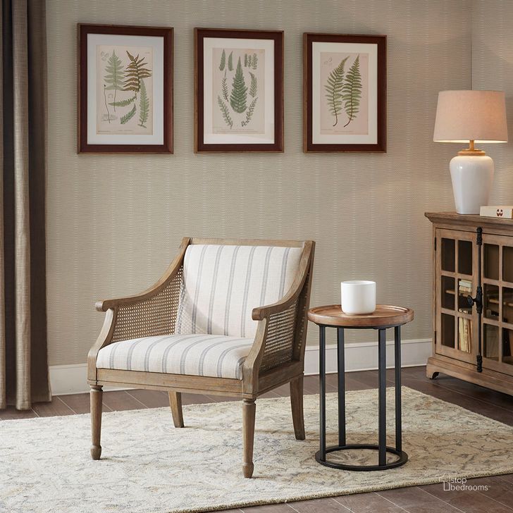 The appearance of Isla Accent Chair In Beige designed by Olliix in the country / farmhouse interior design. This beige piece of furniture  was selected by 1StopBedrooms from Isla Collection to add a touch of cosiness and style into your home. Sku: MT100-0018. Material: Wood. Product Type: Accent Chair. Image1