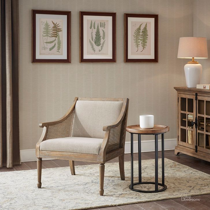 The appearance of Isla Accent Chair In Natural designed by Olliix in the transitional interior design. This natural piece of furniture  was selected by 1StopBedrooms from Isla Collection to add a touch of cosiness and style into your home. Sku: MT100-0136. Material: Wood. Product Type: Accent Chair. Image1