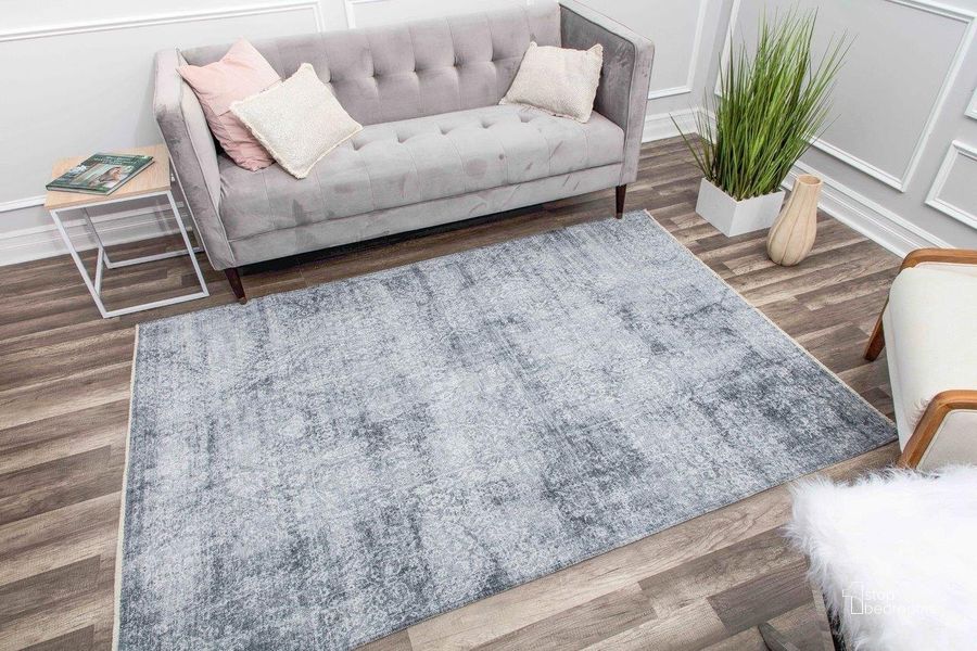 The appearance of Isle IG20A Wicked Chill Transitional Vintage Gray 5' x 7' Area Rug designed by Rugs America in the transitional interior design. This gray piece of furniture  was selected by 1StopBedrooms from Isle Collection to add a touch of cosiness and style into your home. Sku: RA30296. Material: Polyester. Product Type: Area Rugs. Image1