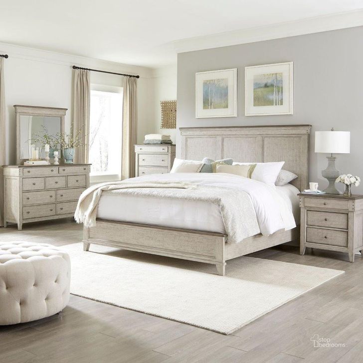 The appearance of Ivy Hollow Weathered Linen And Dusty Taupe Panel Bedroom Set designed by Liberty in the transitional interior design. This cream piece of furniture  was selected by 1StopBedrooms from Ivy Hollow Collection to add a touch of cosiness and style into your home. Sku: 457-BR13;457-BR14;457-BR90;457-BR61. Bed Type: Panel Bed. Product Type: Panel Bed. Bed Size: Queen. Material: Wood Veneer. Image1