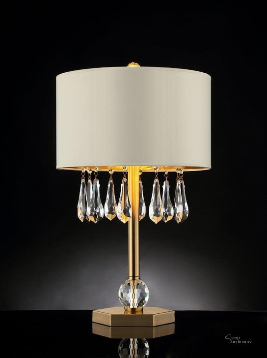 The appearance of Ivy Table Lamp In Ivory And Gold L9160T designed by Furniture of America in the modern / contemporary interior design. This ivory and gold piece of furniture  was selected by 1StopBedrooms from Ivy Collection to add a touch of cosiness and style into your home. Sku: L9160T. Material: Metal. Product Type: Table Lamp.