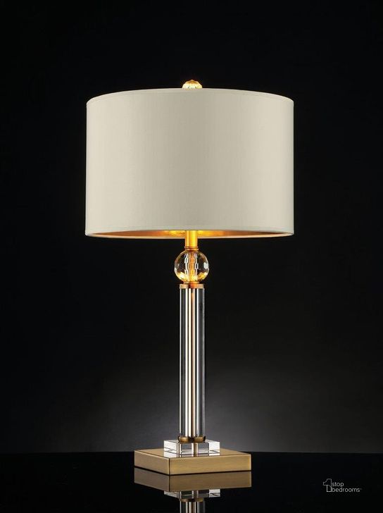 The appearance of Ivy Table Lamp In Ivory And Gold L9161T designed by Furniture of America in the modern / contemporary interior design. This ivory and gold piece of furniture  was selected by 1StopBedrooms from Ivy Collection to add a touch of cosiness and style into your home. Sku: L9161T. Material: Metal. Product Type: Table Lamp.