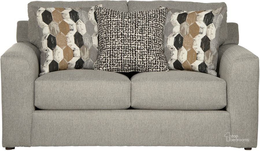 The appearance of Hooten Loveseat In Nickel designed by Jackson in the traditional interior design. This nickel piece of furniture  was selected by 1StopBedrooms from Hooten Collection to add a touch of cosiness and style into your home. Sku: 328802184218207848. Material: Fabric. Product Type: Loveseat. Image1