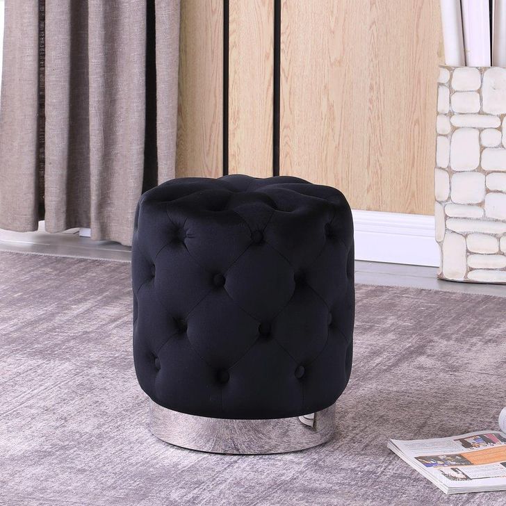 The appearance of Jacobson Tufted Velvet Black Accent Ottoman designed by Best Master Furniture in the modern / contemporary interior design. This black piece of furniture  was selected by 1StopBedrooms from Jacobson Collection to add a touch of cosiness and style into your home. Sku: JO002VBLK. Product Type: Ottoman. Material: Velvet.