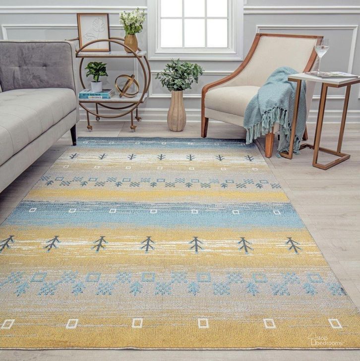 The appearance of Jaelyn JD20A Cool Horizon Tribal Bohemian Yellow 2' x 8' Area Rug designed by Rugs America in the coastal interior design. This yellow piece of furniture  was selected by 1StopBedrooms from Jaelyn Collection to add a touch of cosiness and style into your home. Sku: RA31642. Material: Polyester. Product Type: Area Rugs. Image1