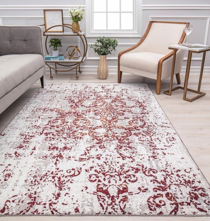 The appearance of Jaelyn JD30B Polar Symphony Distressed Transitional White 8' x 10' Area Rug designed by Rugs America in the transitional interior design. This white piece of furniture  was selected by 1StopBedrooms from Jaelyn Collection to add a touch of cosiness and style into your home. Sku: RA31656. Material: Polyester. Product Type: Area Rugs. Image1