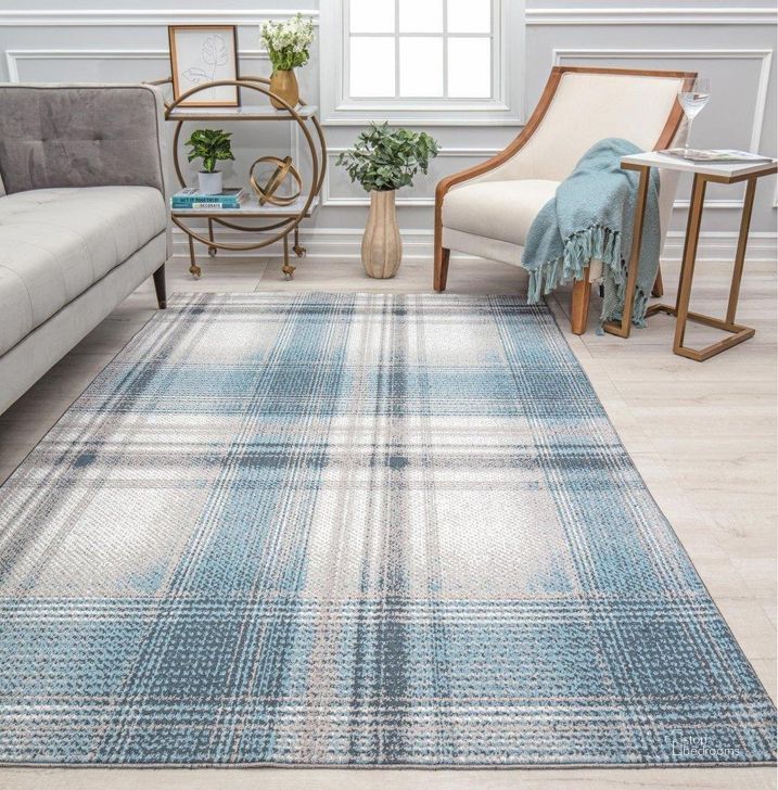 The appearance of Jaelyn JD50A Baltic Rapids Plaid Contemporary Blue 8' x 10' Area Rug designed by Rugs America in the modern / contemporary interior design. This blue piece of furniture  was selected by 1StopBedrooms from Jaelyn Collection to add a touch of cosiness and style into your home. Sku: RA31680. Material: Polyester. Product Type: Area Rugs. Image1