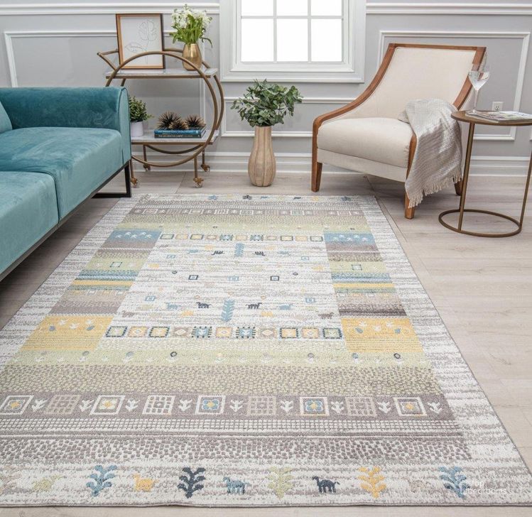 The appearance of Jaelyn JD55A Pine Bayou Tribal Bohemian Gray 8' x 10' Area Rug designed by Rugs America in the coastal interior design. This gray piece of furniture  was selected by 1StopBedrooms from Jaelyn Collection to add a touch of cosiness and style into your home. Sku: RA31692. Material: Polyester. Product Type: Area Rugs. Image1