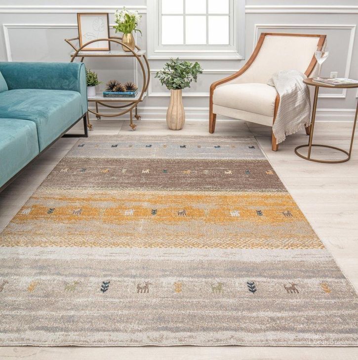 The appearance of Jaelyn JD60B Citrus Burst Tribal Bohemian Brown 8' x 10' Area Rug designed by Rugs America in the coastal interior design. This brown piece of furniture  was selected by 1StopBedrooms from Jaelyn Collection to add a touch of cosiness and style into your home. Sku: RA31704. Material: Polyester. Product Type: Area Rugs. Image1