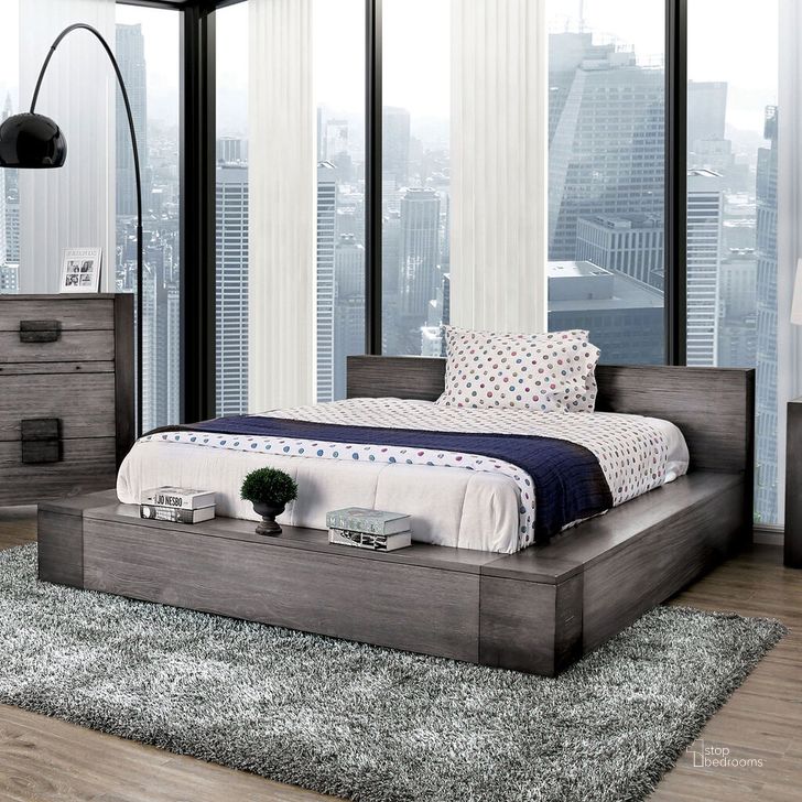 The appearance of Janeiro Queen Bed In Gray designed by Furniture of America in the rustic / southwestern interior design. This gray piece of furniture  was selected by 1StopBedrooms from Janeiro Collection to add a touch of cosiness and style into your home. Sku: CM7628GY-Q-HB;CM7628GY-Q-FB;CM7628GY-Q-R. Bed Type: Platform Bed. Material: Wood. Product Type: Platform Bed. Bed Size: Queen. Image1