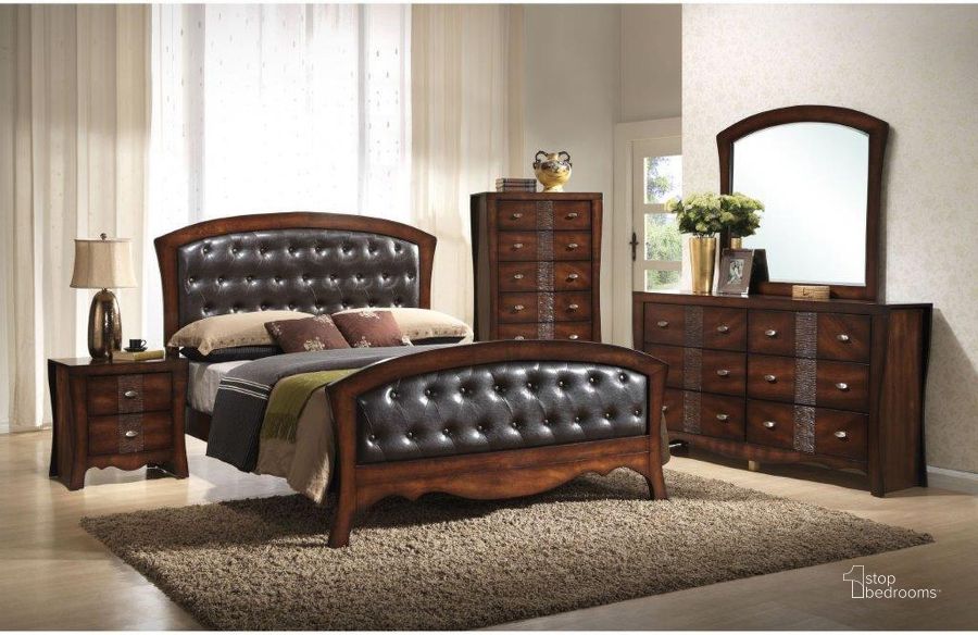 The appearance of Jansen Medium Espresso Upholstered Panel Bedroom Set designed by Picket House in the transitional interior design. This brown piece of furniture  was selected by 1StopBedrooms from Jansen Collection to add a touch of cosiness and style into your home. Sku: JN100QB;JN100QKR;JN100NS. Bed Type: Panel Bed. Material: Wood. Product Type: Panel Bed. Bed Size: Queen. Image1
