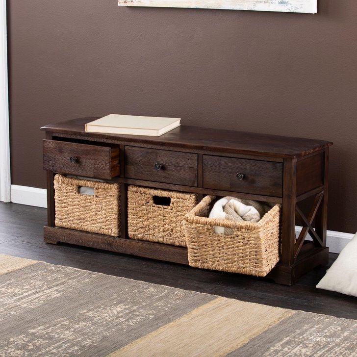 The appearance of Jayton Storage Bench designed by SEI Furniture in the coastal interior design. This antique brown piece of furniture  was selected by 1StopBedrooms from Jayton Collection to add a touch of cosiness and style into your home. Sku: BC6851. Material: Wood. Product Type: Bench. Image1